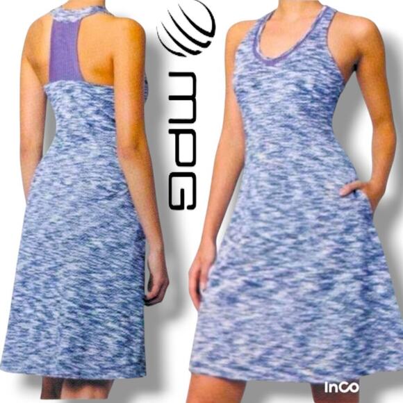 MPG Sport Women’s Blue Racerback Athletic Golf Dress – Size Small, Built-In Bra - Picture 8 of 10